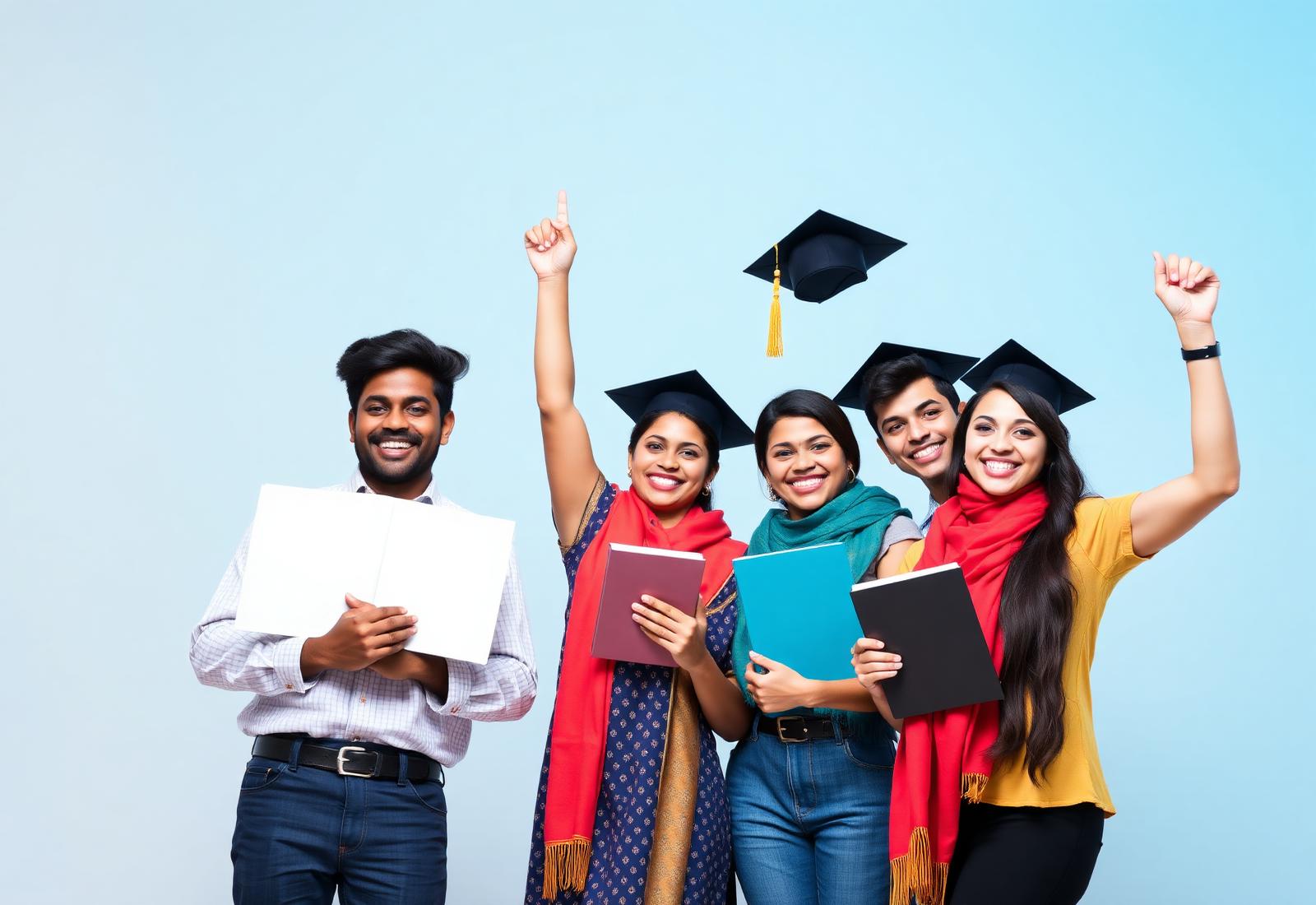 Happy NIOS students in Ahmedabad celebrating admission success